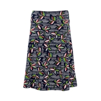 Weird Fish Malmo Patterned Jersey Skirt Navy Size 22