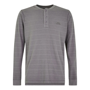 Weird Fish Mara Textured Stripe Henley Tee Grey Size XL