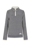 Weird Fish Meadow Eco 1/4 Zip stripe Macaroni Ecru Size 14