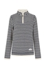 Weird Fish Meadow Eco 1/4 Zip stripe Macaroni Ecru Size 22