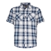 Weird Fish Palazzi Seersucker Short Sleeve Check Shirt Maritime Blue Size M