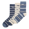 Weird Fish Parade Patterned Sock 3 Pack Dark Navy Size 4-7