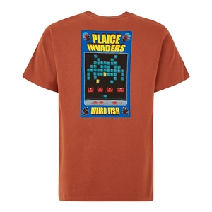 Weird Fish Plaice Invaders Artist T-Shirt Brick Orange Size 2XL