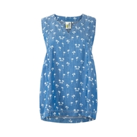 Weird Fish Printed Tencel Vest Light Denim Size 16