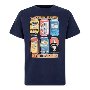 Weird Fish Six Pack Artist T-Shirt Maritime Blue Size 4XL