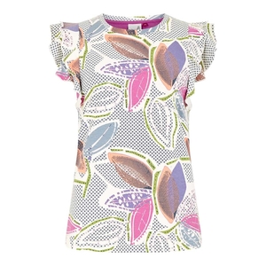Weird Fish Sonora Quick Dry Printed T-Shirt Light Cream Size 16