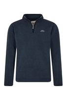 Weird Fish Stowe Recycled 1/4 Zip Soft Knit Navy Size L