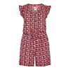 Weird Fish Suzanne Patterned Cap Sleeve Playsuit Radical Red Size 8