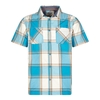 Weird Fish Trevelyan Micro Sanded Short Sleeve Check Shirt Bright Blue Size S