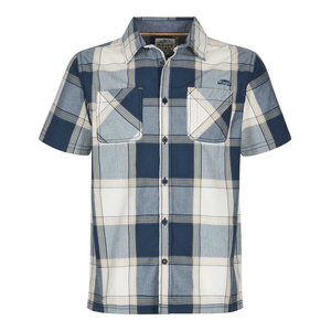 Weird Fish Trevelyan Micro Sanded Short Sleeve Check Shirt Maritime Blue Size L