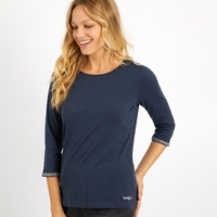 Weird Fish Trinny 3/4 Sleeve T-Shirt Navy Size 8
