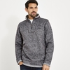 Weird Fish Tyrone 1/4 Zip Herringbone Fleece Charcoal Grey Size S