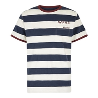 Weird Fish Walt Striped Slub T-Shirt Dark Navy Size 5XL