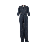 Weird Fish Wanda Printed Tencel Jumpsuit Navy Size 18