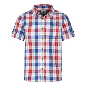 Weird Fish Wint Vintage Wash Short Sleeve Check Shirt Deep Ocean Size L