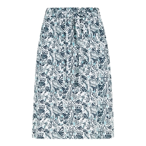 Weird Fish Zahra Printed Midi Skirt White Size 8