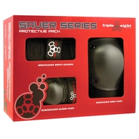 Triple8 Pad Set - Saver Series 3 Pc - Black Small