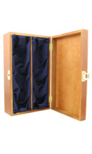 Hardwood,  Silk Lined Box - 2 Bottle Twin Bottle Gift Box