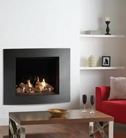 Gazco Riva2 750HL Verve XS Conventional Flue Gas Fire with Black Glass Lining Effect