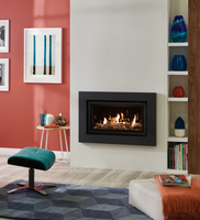 Gazco Studio 1 Expression Frame Driftwood and Black Glass Lining Effect Conventional Flue Gas Fire