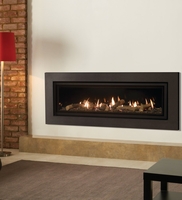 Gazco Studio 3 Expression Frame with Log Set and Black Glass Lining Effect Balanced Flue Gas Fire