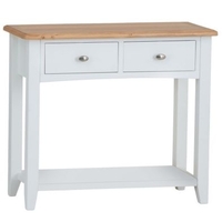 Ava Oak 2 Drawer Console Table White
