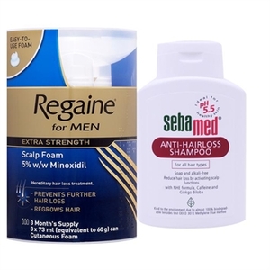 Regaine Foam Triple Pack & Sebamed Hairloss Shampoo