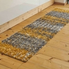 Ochre Distressed Textured Shaggy Runner Rug - Florence
