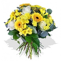 Gerbera,  Fressias and Roses Bouquet