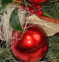 Holly and Red Berries Wreath