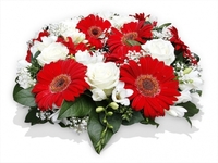 Red and White Funeral Posy