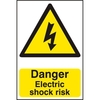 ASEC "Danger Electric Shock Risk" 200mm x 300mm PVC Self Adhesive Sign