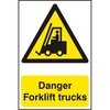 ASEC "Danger Forklift Trucks" 200mm x 300mm PVC Self Adhesive Sign