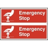 ASEC "Emergency Stop" 200mm x 300mm PVC Self Adhesive Sign