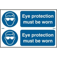 ASEC "Eye Protection Must Be Worn" 200mm x 300mm PVC Self Adhesive Sign