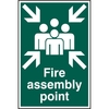 ASEC "Fire Assembly Point 200mm x 300mm PVC Self Adhesive Sign