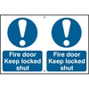 ASEC "Fire Door Keep Locked Shut" 200mm x 300mm PVC Self Adhesive Sign