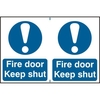 ASEC "Fire Door Keep Shut" 200mm x 300mm PVC Self Adhesive Sign