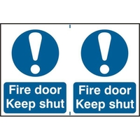 ASEC "Fire Door Keep Shut" 200mm x 300mm PVC Self Adhesive Sign