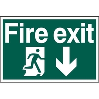 ASEC "Fire Exit" 200mm x 300mm PVC Self Adhesive Sign