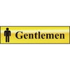 ASEC "Gentlemen" 200mm x 50mm Gold Self Adhesive Sign