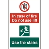 ASEC "In Case Of Fire Do Not Use Lift" 200mm x 300mm PVC Self Adhesive Sign