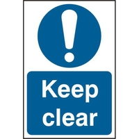ASEC "Keep Clear" 200mm x 300mm PVC Self Adhesive Sign