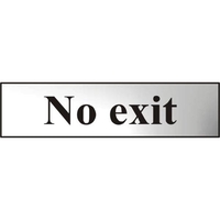 ASEC "No Exit" 200mm x 50mm Chrome Self Adhesive Sign
