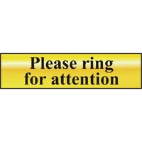 ASEC "Please Ring For Attention" 200mm x 50mm Self Adhesive Sign