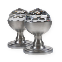 LocksOnline Acorn Crystal Mortice Door Knob Set with Swarovski Elements