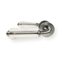 LocksOnline "Fluted Glass" Lever Door Handle on Round Rosette