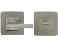 LocksOnline Stainless Steel Square "Easy Turn" Bathroom Door Lock Set