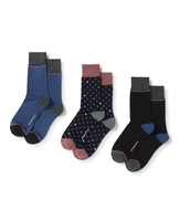 Black Blue Spot 3 Pack Socks 39/42