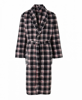 Black Check Fleece Dressing Gown XXL